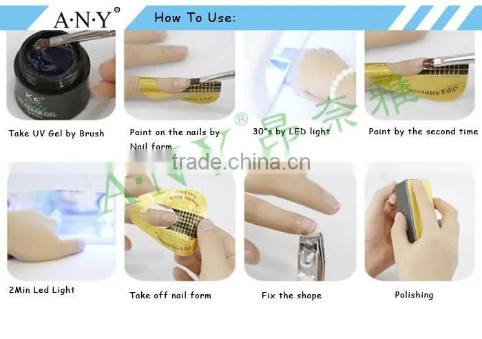 ANY Professional Nail Artist Using Nail Art Beauty Design Metal Handle UV Gel Flat Nail Brush Nylon Hair