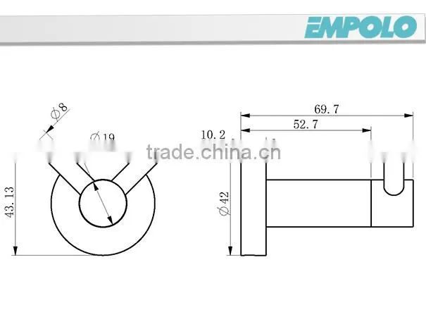 Wall mounted decorative double coat hanger hooks 93904B