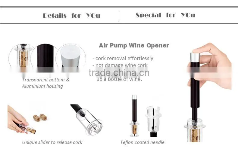Air Pump Wine Opener Gift Set, Leather Box Wine Set