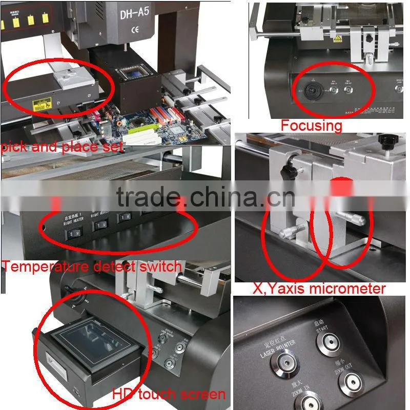 New Optical alignment bga rework station for temperature accuracy high efficiency motherboards repair machine DH-A5 SMT pick and
