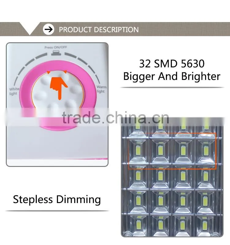 2016 new solar rechargeable book lamp led