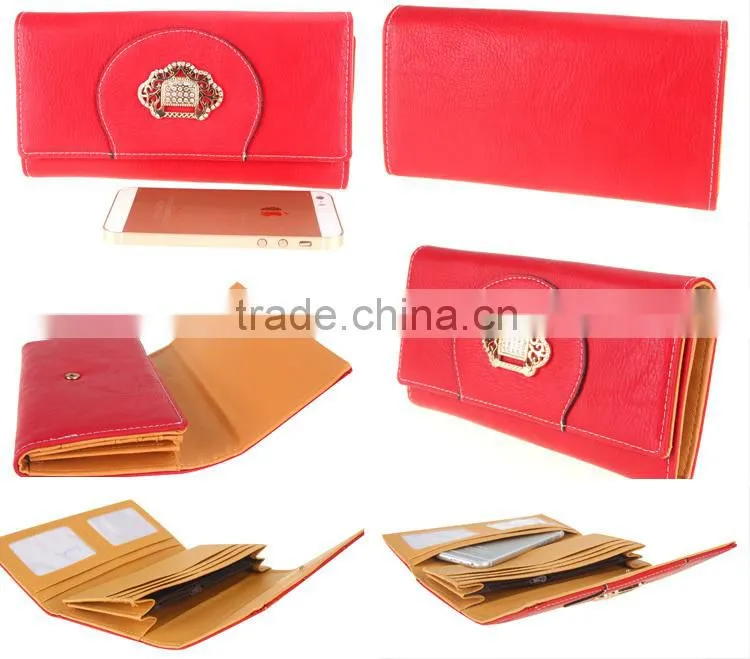 Top grain leather wallet leather wallet 2015 pu wallet