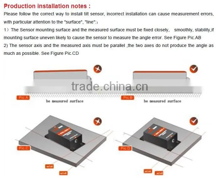 SCA118T Standard Single axis Current Type Inclinometer With 4-20mA Output , Max Tilt Angle +/-180deg , CE /FCC/ROHS Approval