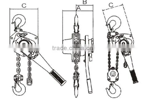Light duty VA type chain lever hoist puller