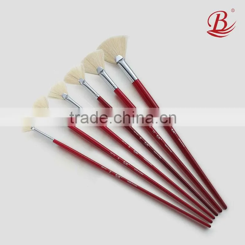Professional hog bristle artist paint brushes(fan)