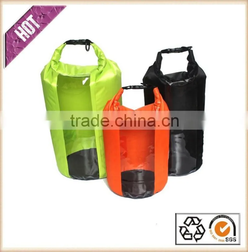 New Design Waterproof Dry Bag With Transparent Window Very Light 190T Polyester Waterproof Bag