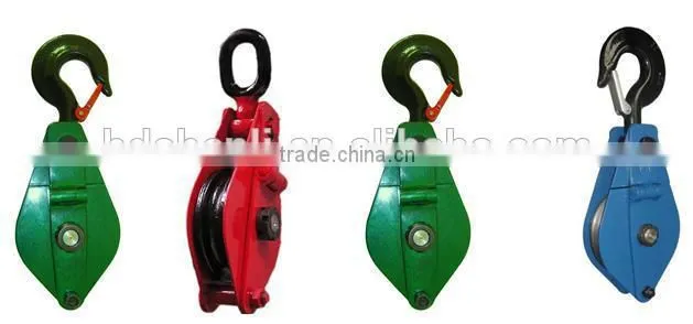 drop forged hardware alloy steel/carbon steel lifting hoist single wheel open type steel lifting hoist pulley block