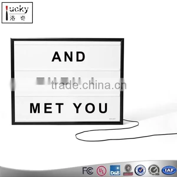Modern A4 Led Lightbox Three Line Cinema Light Box Acrylic AA Battery Powered USB Cable+ 85 Letters Numbers DIY Home Art Decor