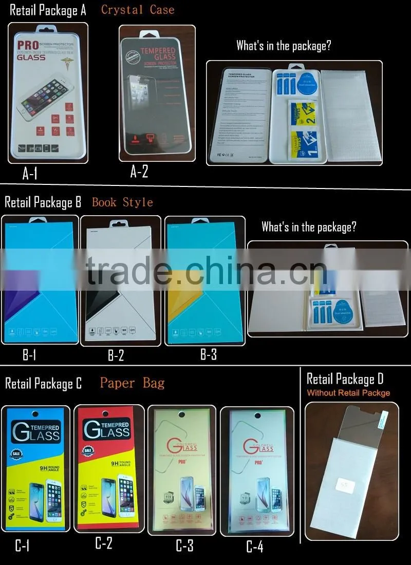 Anti-fingerprint colored clear tempered glass screen protector for Huawei P9
