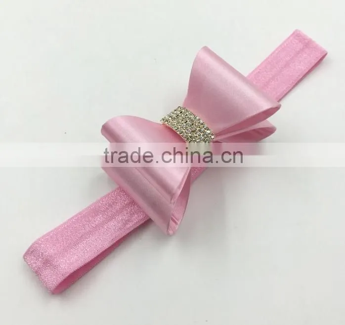 New selling the European and American children tire PVC color butyl bowknot rhinestone bow hair band 8 color spot