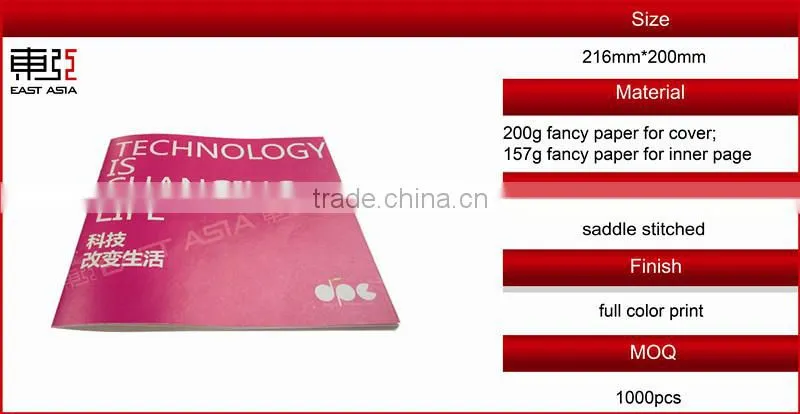 Saddle Stitch Binding Soft Cover Book Printing