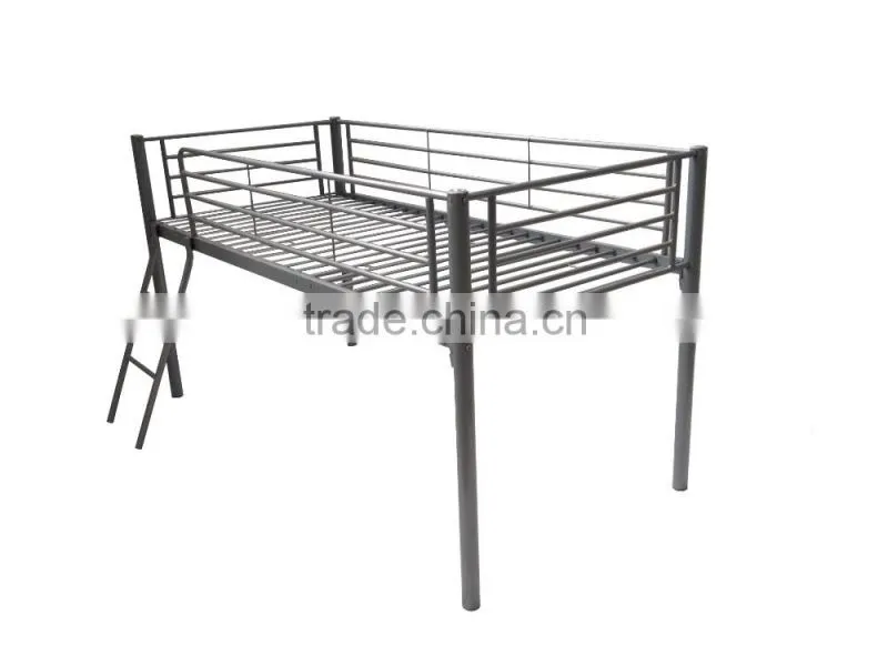 Childrens Novelty Metal Mid Sleeper Bed Bunk Bed with Curtain for girls