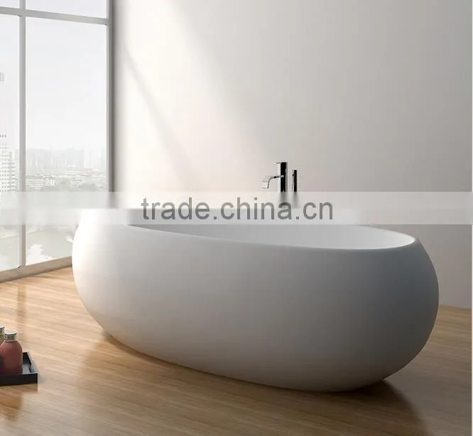 Portable Freestanding Solid Surface Bathtub,Italia classic design resin stone round bathtub for bathroom furniture