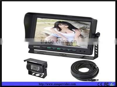 7" LCD 4CH Video Quad Split Monitor Car Rear view Kit