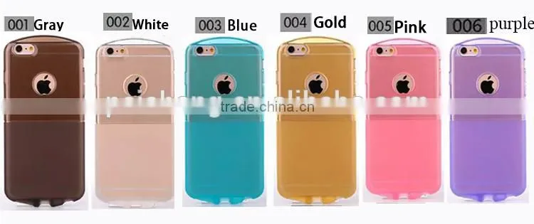 Phone case manufacturer 6 colors Transparent soft TPU flexible shockproof anti-friction case cover for iPhone 6S/ 6/ plus