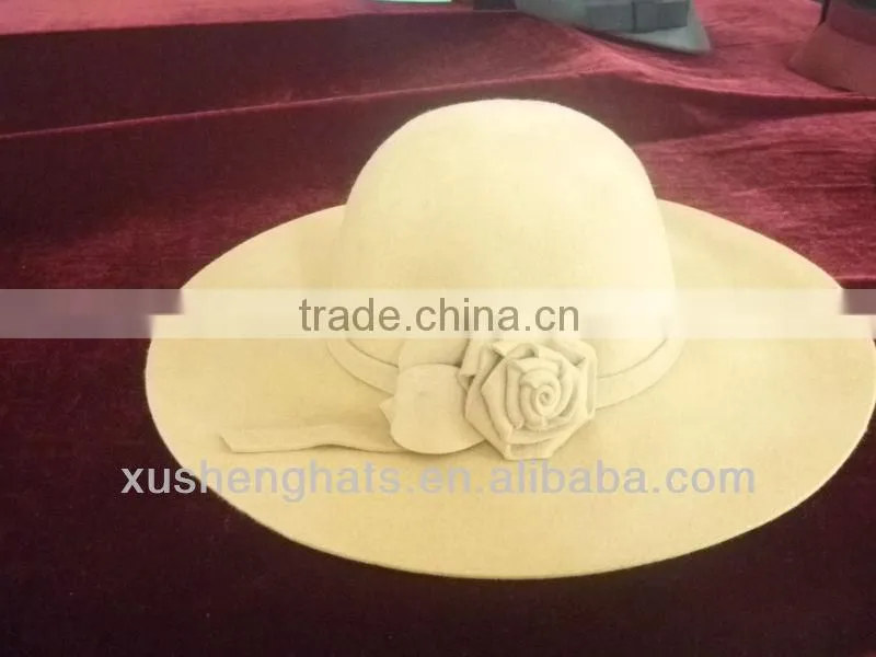 new design big brim floppy hat with rope
