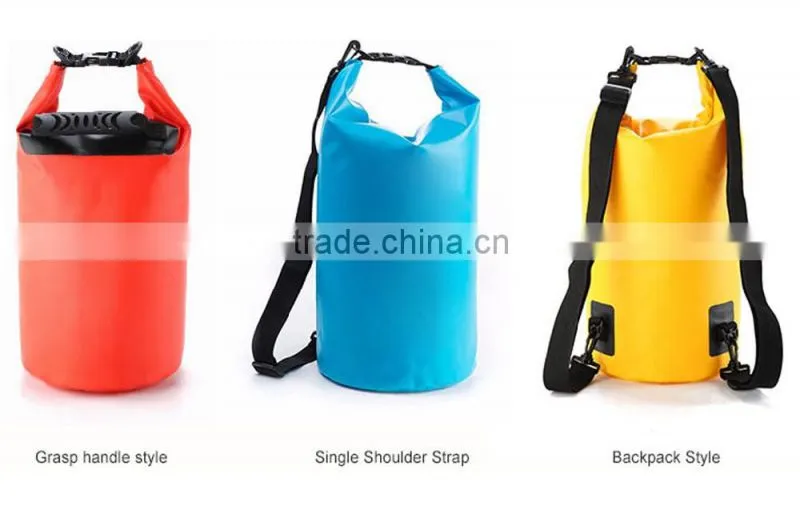 European Standard 1L/5L/10L/20L Different Size PVC Waterproof Dry Bag Backpack with Shoulder Strap