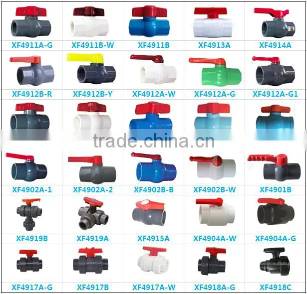 Different Families of PVC Valves Socked and Threaded Connection