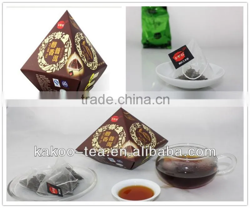 hot triangle teabag with pu-erh powder hot triangle teabag with yunnan pu-erh tea hot triangle teabag with yunnan pu-erh