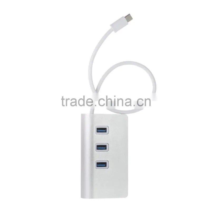 High performance 3-port type c usb 3.1 hub with PD chipset, and 14.5V, 2A type c power charging for Macbook