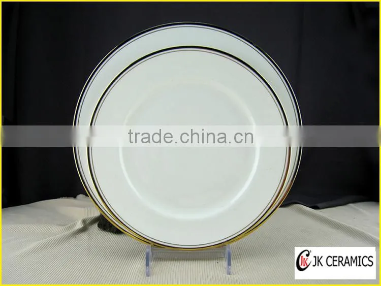 Wholesale Gold Rim Bone China Dinnerware set, White Dinnerware set