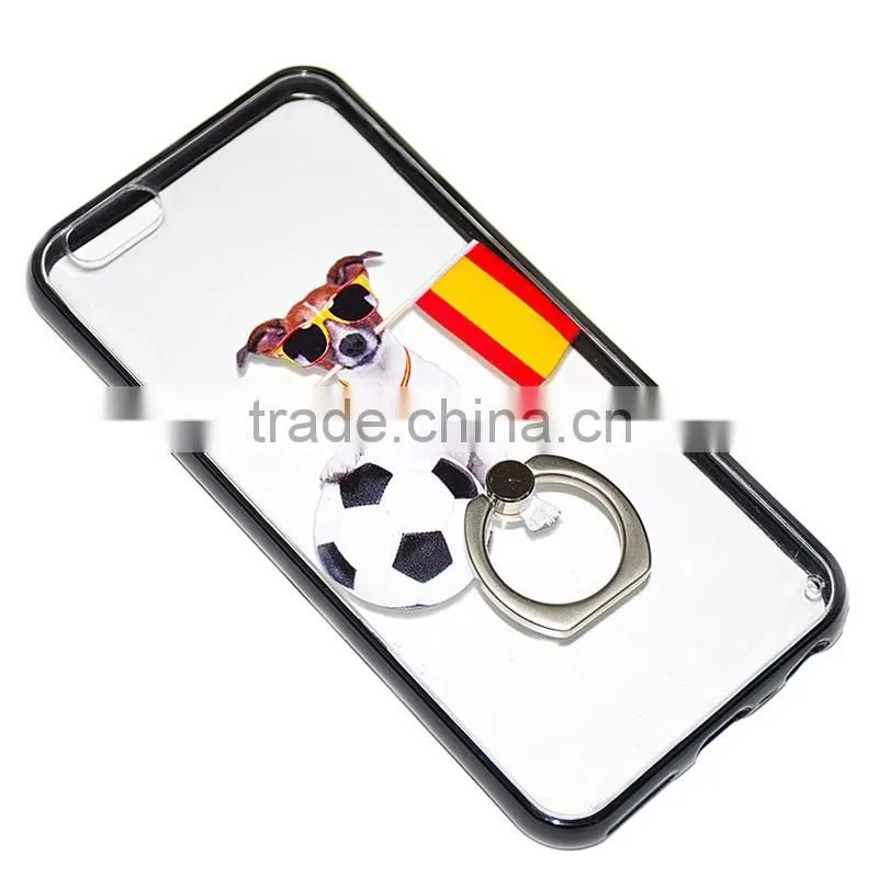 print TPU+PC combo back cover bumper case with ring kickstand for Huawei honor ascend lite mate8 P 9 gr3 y 6 5 max plus 7 6