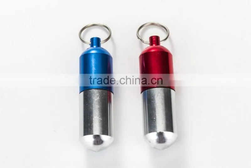 aluminium keychain pill holder