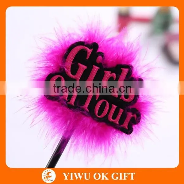 Hen party maid of honor rosettes with hot pink feather badge