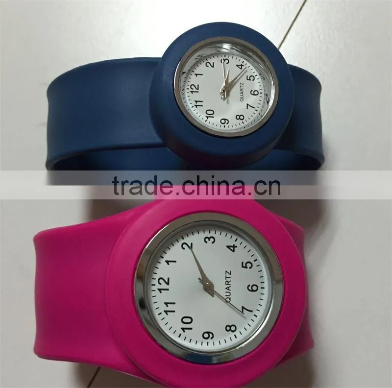 Customized long strap watch with slap silicone band
