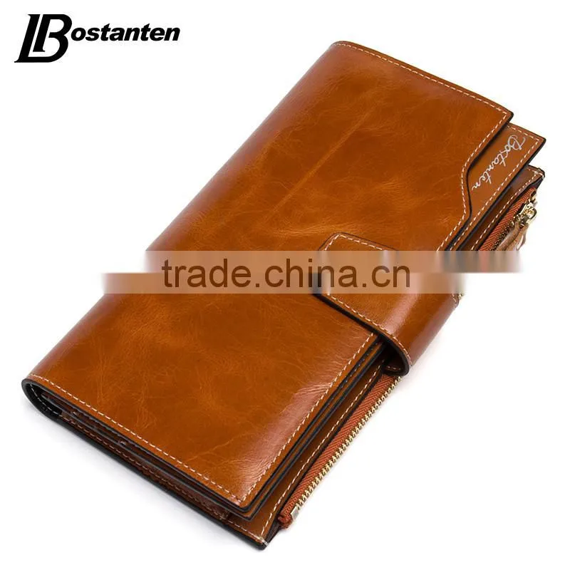 vintage leather long purse and wallet women clutches wallet wholesale