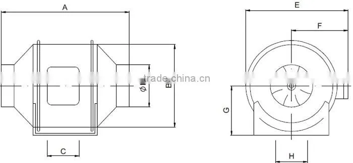 Plastic Inline Duct Fan with Stepless Speed Switch
