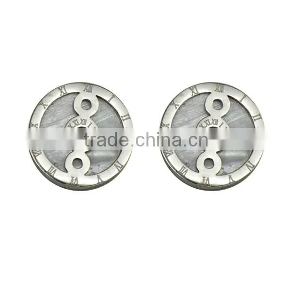 2016 New Design Unisex Stainless Steel Roman Earrings Scale Silver Jewelry