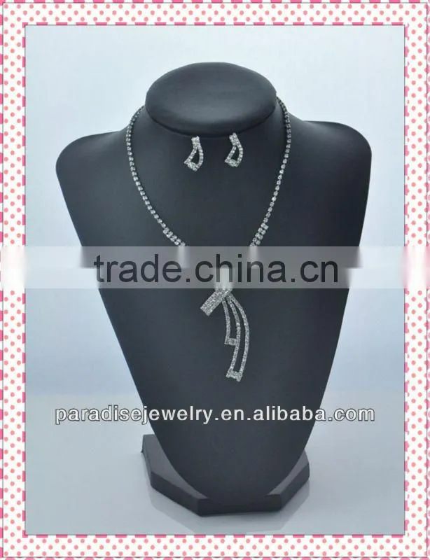 Silver plated jewelry sets of new fashion desig rhinestone crystal jewelry sets for sale-NEW052104