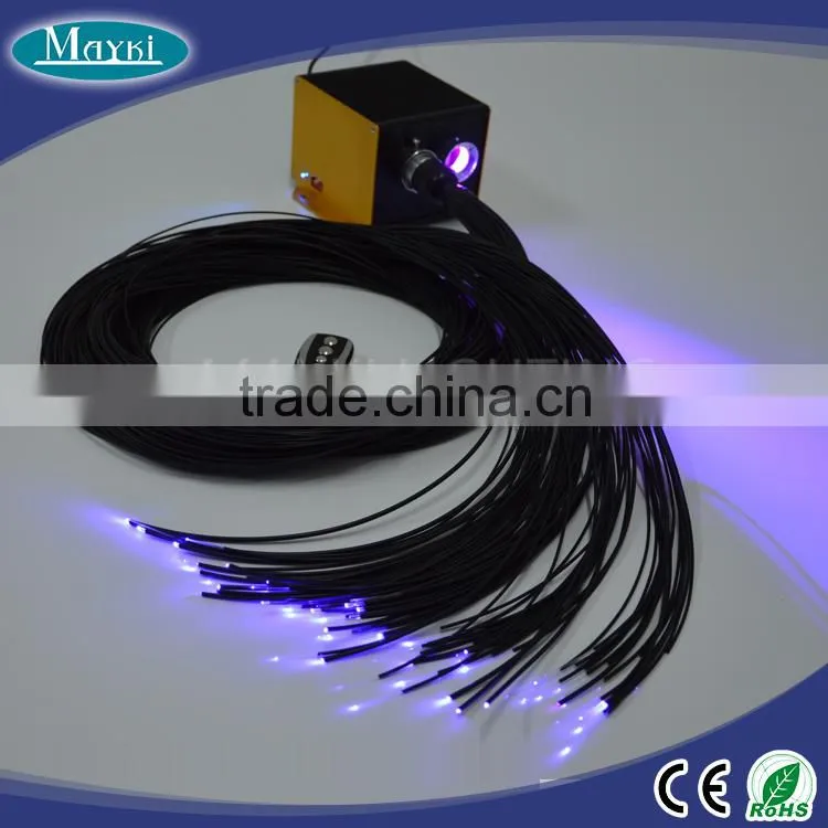 2mm end glow fiber optic cable for lighting with black PVC cover