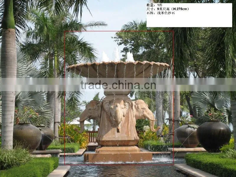 stone carving fountain elephant statue