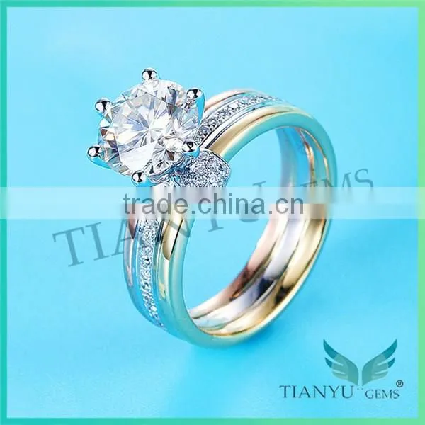 Fashion 18k Gold Wedding Rings Moissanite Diamond Rings for Women gemstone for Jewellery