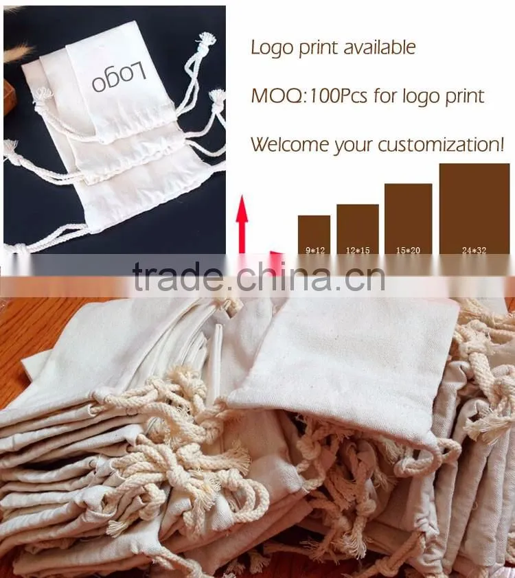Custom canvas and cotton drawstring bag