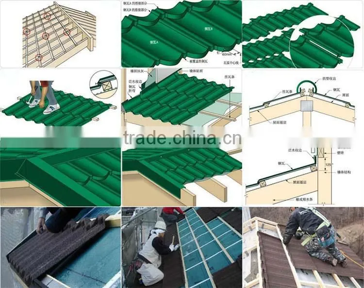 Colorful classic metal roofing sheet,stone coated steel roof tiles with high quality