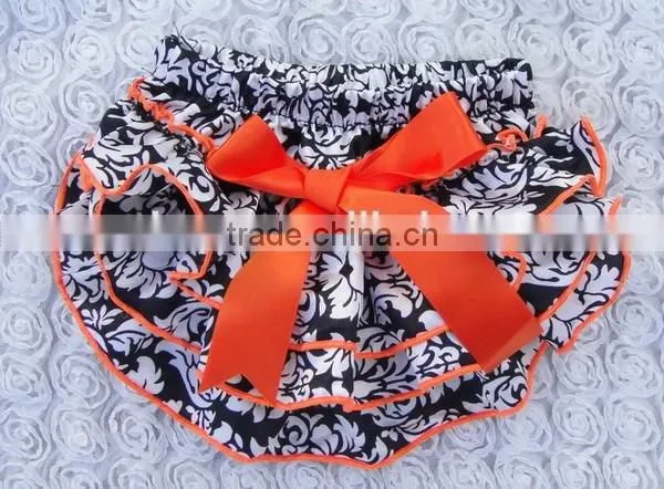 High Quality Cheap Baby Girls Stain Bloomer , Wholesale Various Style Infant Ruffle Bloomer With Bow Design