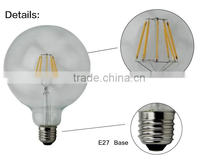 Super Bright 360 Degree Wholesale Price Led Filament Bulbs G125 2W 4W 6W 8W