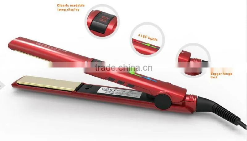 Nano silver and tourmaline hair straightener with Safe and flash MCH heating