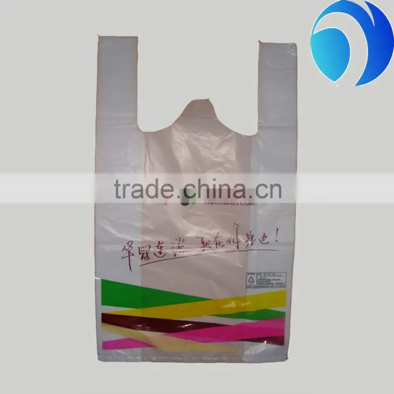 2% EPI Biodegradable custom printed plastic T-shirt type charity bags
