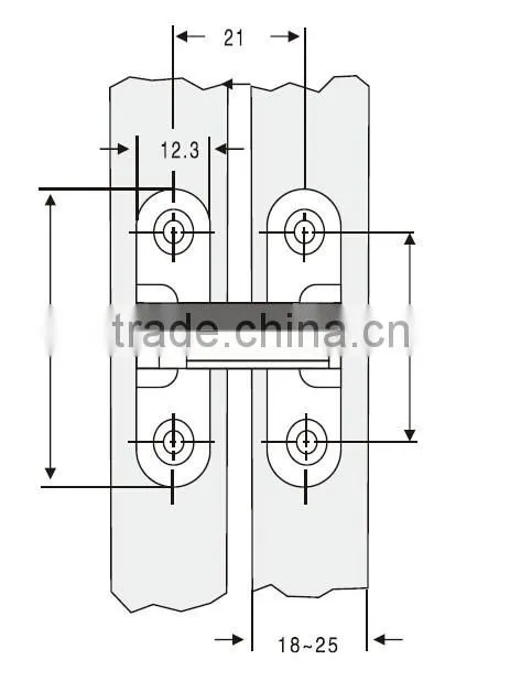Zinc Alloy 180 Degree Concealed Hinge for Furniture, Foldable Table Hinge