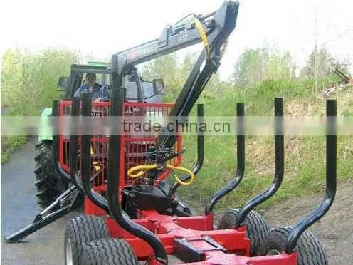 Forestry machine good quality Timber Trailer with Crane