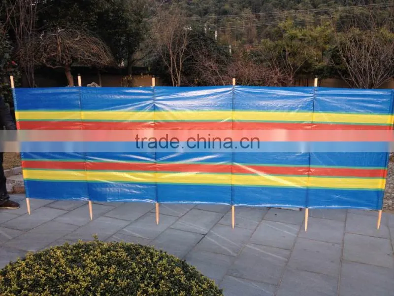 FD - 151213Blue Stripe PE beach wind screens
