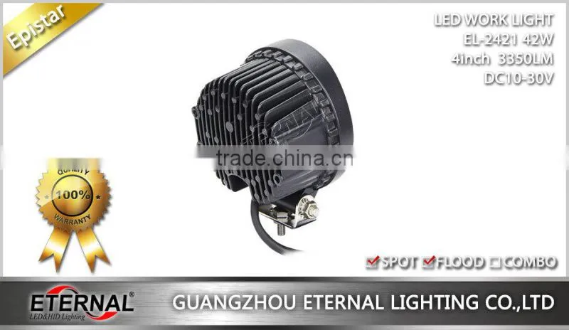 42W 4in round truck tractor excavator crane truck motorcycle ATV UTV high power spotlight led working lamp