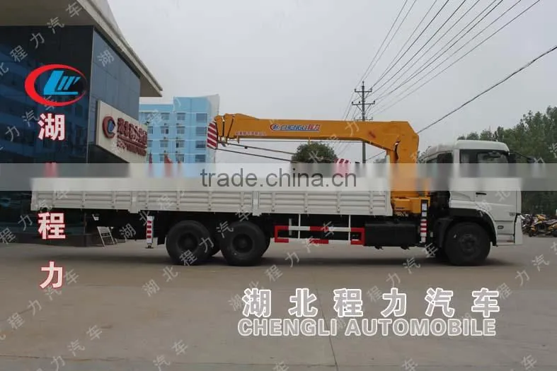 Dongfeng brand TL 6*4 10 ton cargo crane truck, truck mounted crane, hydraulic boom truck crane