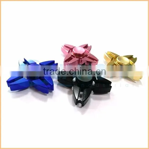Best promotion gifts metal spiral spinner Aluminum four finger gyro