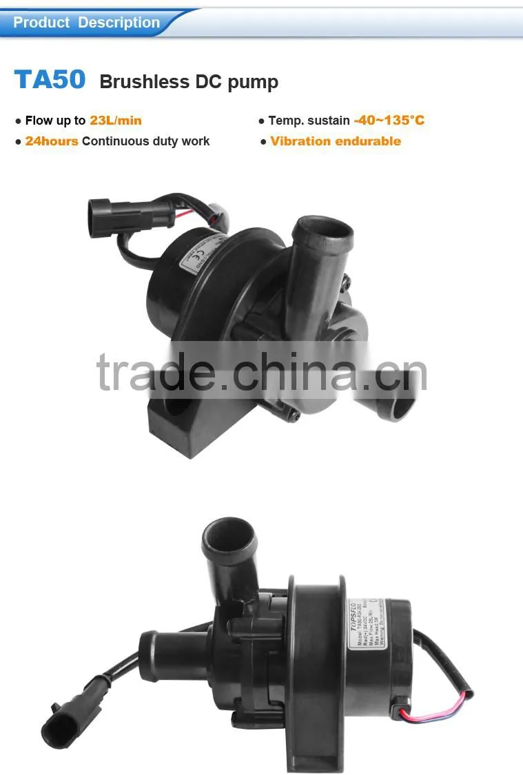 Brushless circulation 12v or 24v dc mini hot water circulating car pump