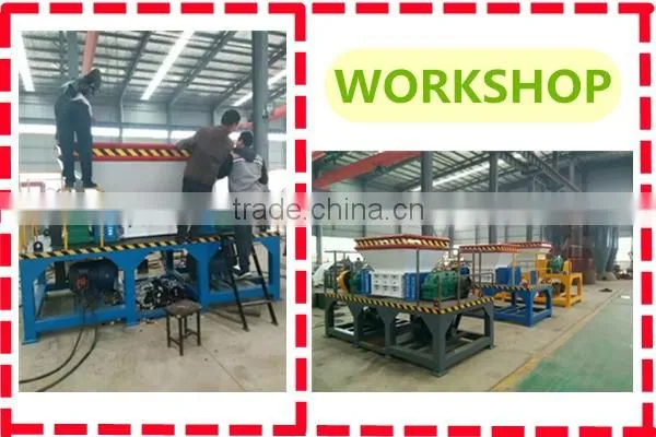 Philippines twin shaft 37kw waste tin can shredding machine small model